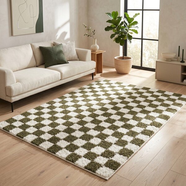 Tappeto verde scuro/crema 120x170 cm Grida - ESTE