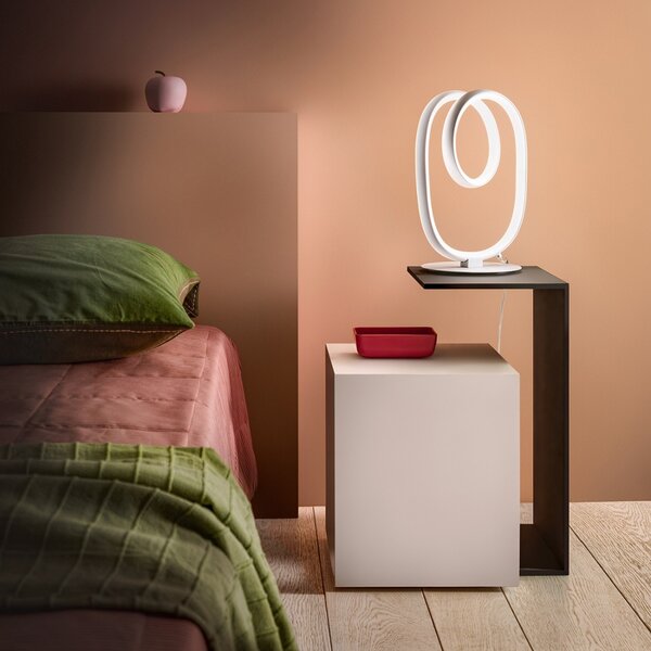 Abat-jour led gea luce diva l b 17w led dimmerabile alluminio lampada tavolo - Gea Luce