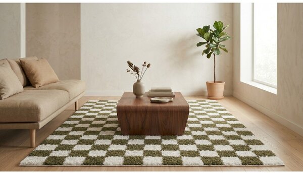 Tappeto verde scuro/crema 120x170 cm Grida - ESTE