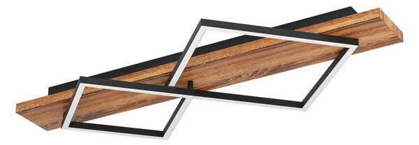 Eglo 901935 - Plafoniera LED BOYA LED/13W/230V + LED/15W nera/marrone