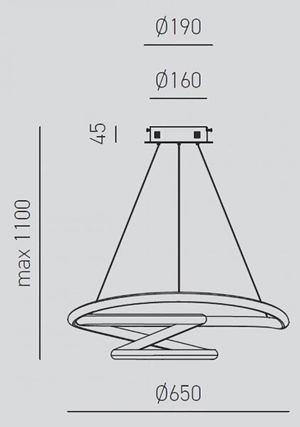 Lampadario led gea luce diva sg b moderna alluminio sospensione - Gea Luce