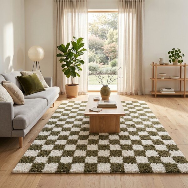Tappeto verde scuro/crema 120x170 cm Grida - ESTE