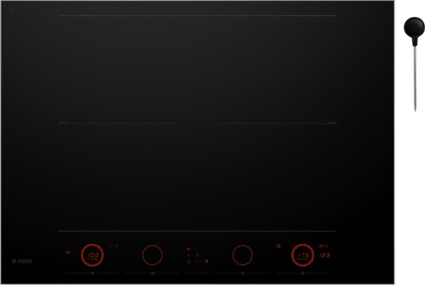 ASKO Piano Cottura Induzione 4 Fuochi Larghezza 72 cm in Vetroceramica colore Nero - HID754GC