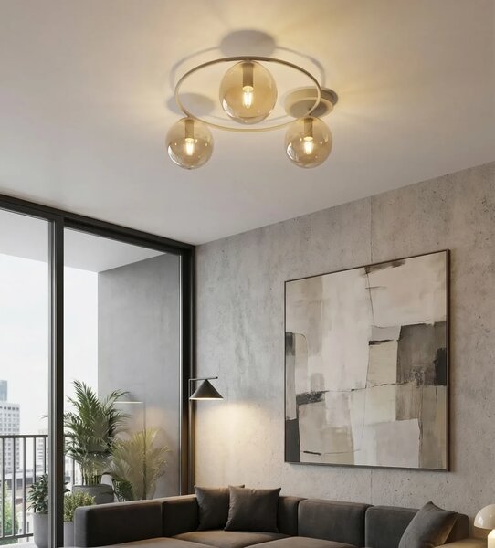 Lampada da soffitto in acciaio SOPRA 3 Mokka 3xE14