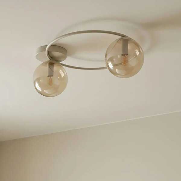 Lampada da soffitto in acciaio SOPRA 2 da interno 2xE14