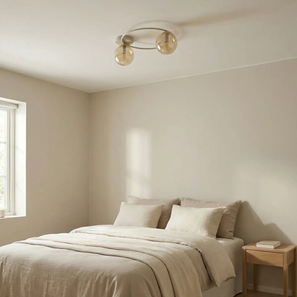 Lampada da soffitto in acciaio SOPRA 2 da interno 2xE14