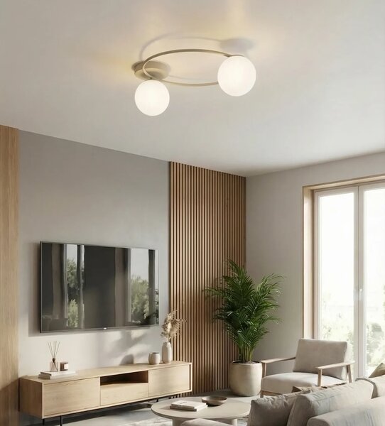 Lampada da soffitto in acciaio SOPRA 2 da interno 2xE14