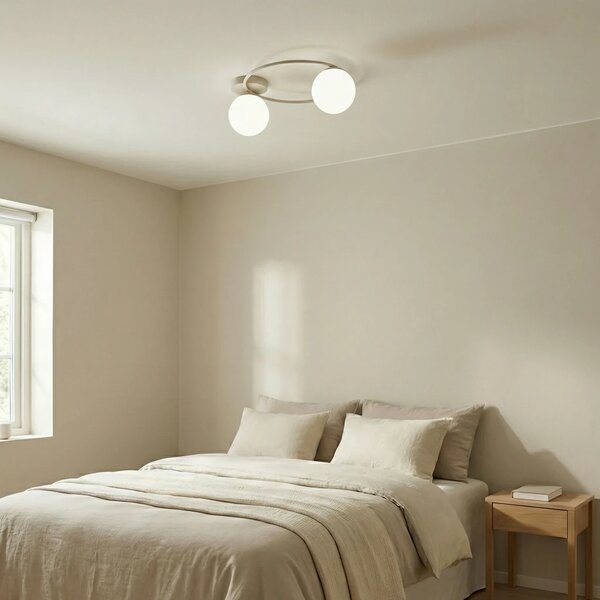 Lampada da soffitto in acciaio SOPRA 2 da interno 2xE14