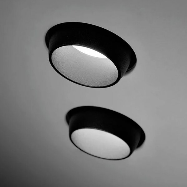 Faretto incasso sforzin illuminazione lelanto t357 nero gu10 led ip20 moderno gesso lampada soffitto - Sforzin Illuminazione