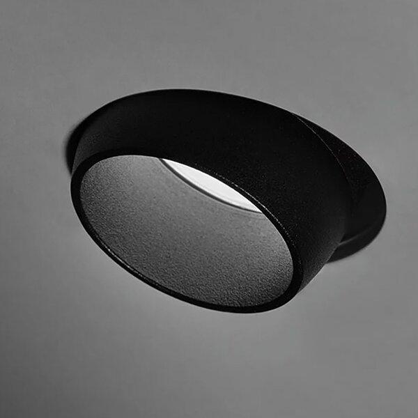 Faretto incasso orientabile sforzin illuminazione lelanto t356 nero gu10 led ip20 moderno gesso lampada soffitto - Sforzin Illuminazione