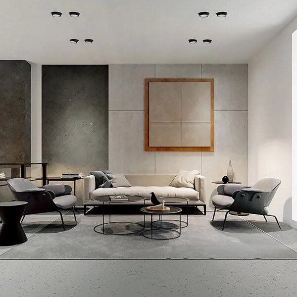 Faretto incasso sforzin illuminazione lelanto t357 nero gu10 led ip20 moderno gesso lampada soffitto - Sforzin Illuminazione