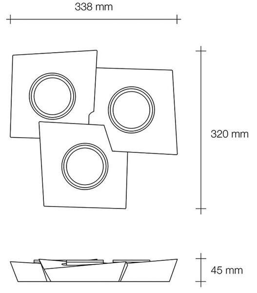 Plafoniera gesso sforzin anchise t373 gx53 led lampada soffitto - Sforzin Illuminazione