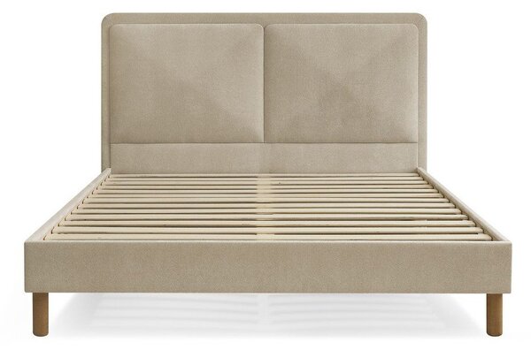 Letto matrimoniale imbottito beige imbottito con rete inclusa 180x200 cm Mara – Bobochic Paris
