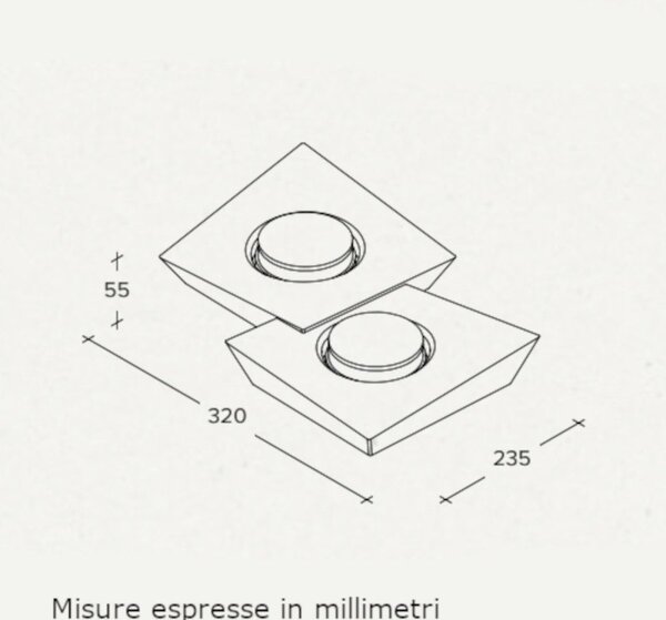 Plafoniera gesso sforzin anchise t372 gx53 led lampada soffitto - Sforzin Illuminazione