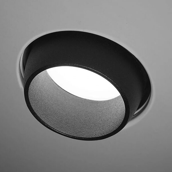 Faretto incasso orientabile sforzin illuminazione lelanto t356 nero gu10 led ip20 moderno gesso lampada soffitto - Sforzin Illuminazione