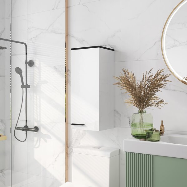 HOMCOM Armadietto Bagno da Parete con 3 Ripiani e Mensole Regolabili, 30x32x73 cm, Bianco