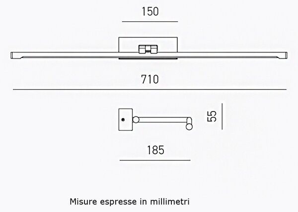 Applique specchio quadro gea luce magis gap463c led metallo lampada parete - Gea Luce