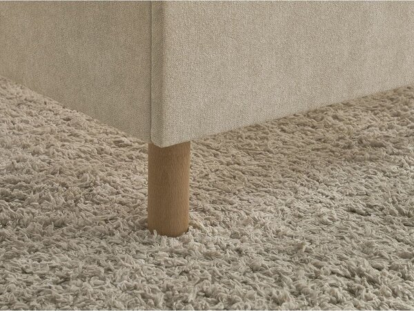 Letto matrimoniale imbottito beige imbottito con rete inclusa 180x200 cm Mara – Bobochic Paris