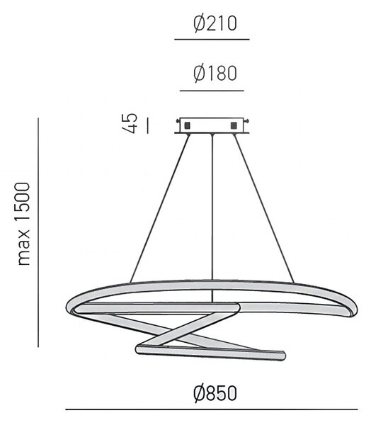 Lampadario led gea luce diva ss t moderna alluminio sospensione - Gea Luce