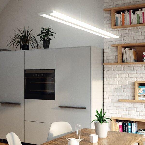 Lampadario led dimmerabile top light double track 1179s lampada sospensione modulo led moderna - Top Light