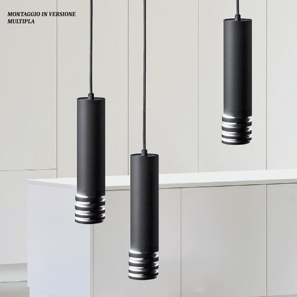Lampadario led gea luce emily s gu10 nero lampada soffitto moderna - Gea Luce