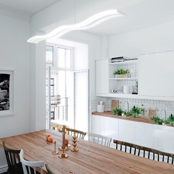 Lampadario led dimmerabile top light double wave 1178s lampada sospensione modulo led moderna - Top Light