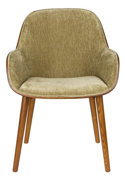 Sedia da pranzo verde imbottita con braccioli Taylor – Dutchbone