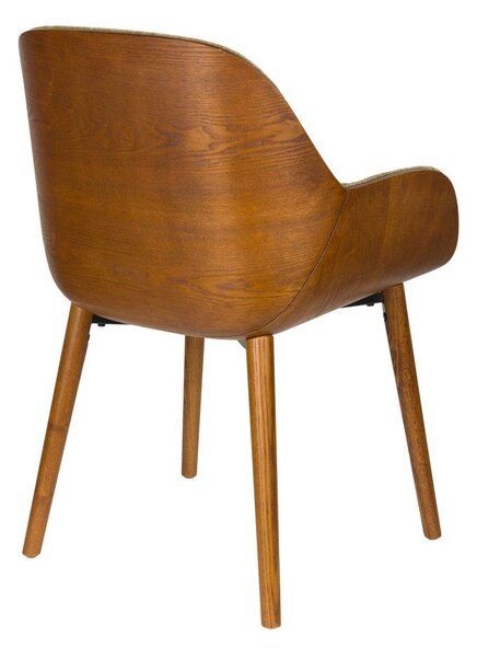 Sedia da pranzo verde imbottita con braccioli Taylor – Dutchbone