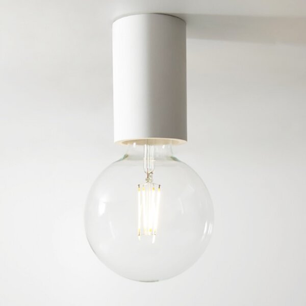 Plafoniera gesso belfiore 9010 la matta 8946-39 e27 led lampada soffitto cilindro - Belfiore - 9010