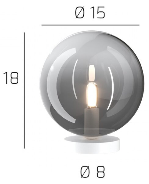 Abat-jour moderna top light eclipse 1184 bi p fu g9 led vetro lampada tavolo - Top Light