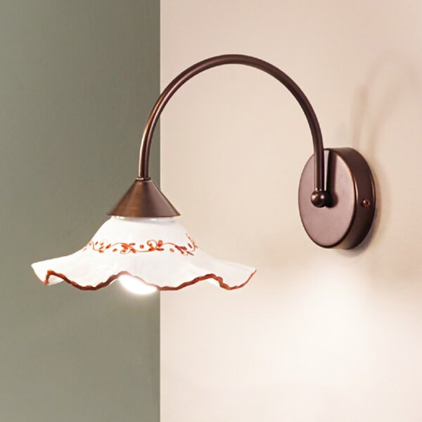 Applique ceramica due p illuminazione hope ap e27 led classica lampada parete - Due P Illuminazione