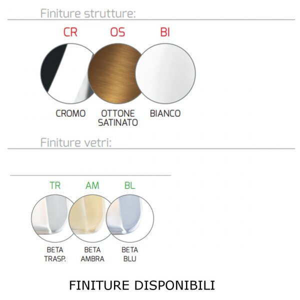 Plafoniera moderna top light double skin 1176bi pl1 beta tr e27 led vetro lampada soffitto - Top Light