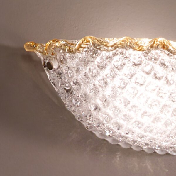 Applique classica due p hive 2698 ap e27 led vetro graniglia cristallo ambra lampada parete vaschetta - Due P Illuminazione