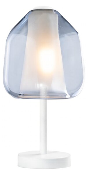 Abat-jour moderna top light double skin 1176bi p beta bl e27 led vetro lampada tavolo - Top Light