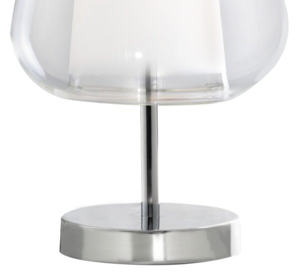 Abat-jour moderna top light double skin 1176cr p gamma tr e27 led vetro lampada tavolo - Top Light