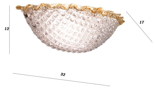 Applique classica due p hive 2698 ap e27 led vetro graniglia cristallo ambra lampada parete vaschetta - Due P Illuminazione