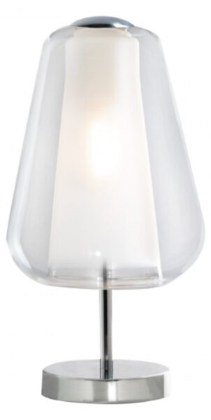 Abat-jour moderna top light double skin 1176cr p gamma tr e27 led vetro lampada tavolo - Top Light