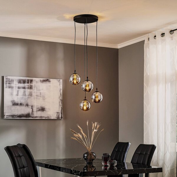 Lampada a sospensione in vetro Glassy EMIBIG LIGHTING, dimmerabile, Nero, Soggiorno / Sala da pranzo, Vetro, Moderno, Lampada a sospensione