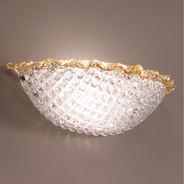 Applique classica due p hive 2698 ap e27 led vetro graniglia cristallo ambra lampada parete vaschetta - Due P Illuminazione