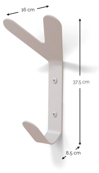 Gancio da parete grigio tortora in acciaio Frondo – Spinder Design