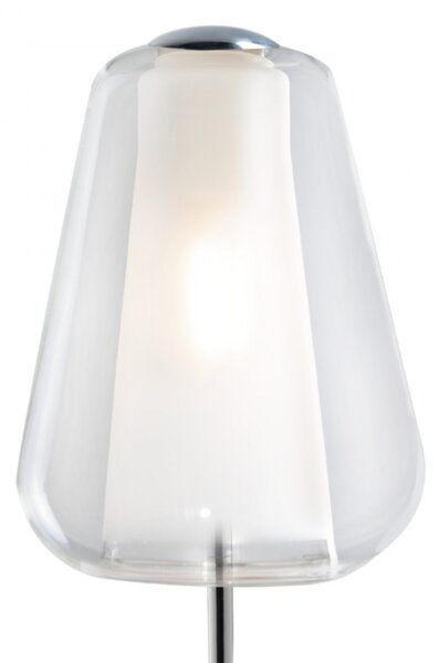 Abat-jour moderna top light double skin 1176cr p gamma tr e27 led vetro lampada tavolo - Top Light