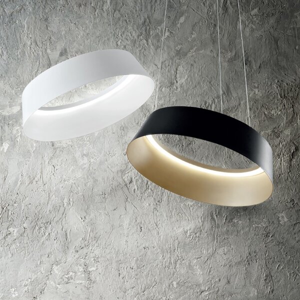 Lampadario moderno le gea luce juliette s 2300lm nera alluminio modulo led integrato - Gea Luce