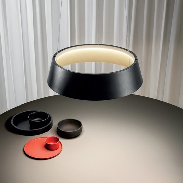 Lampadario moderno le gea luce juliette s 2300lm nera alluminio modulo led integrato - Gea Luce