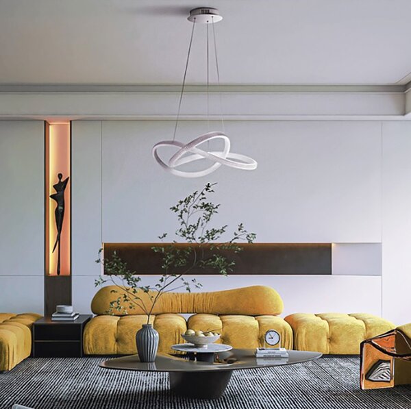 Lampadario moderno led pan international infinity 60 grf17111 led 3600lm 3000°k lampada soffitto - Pan International