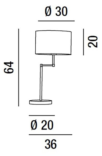 Abat-jour moderna perenz round hotel 6162 e27 led metallo tessuto lampada tavolo orientabile - Perenz