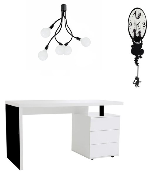 Plafoniera moderna perenz bulbo 6680 n led e27 lampada soffitto metallo gomma bracci orientabili multiluce - Perenz