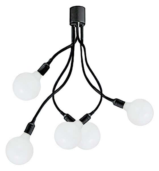 Plafoniera moderna perenz bulbo 6680 n led e27 lampada soffitto metallo gomma bracci orientabili multiluce - Perenz