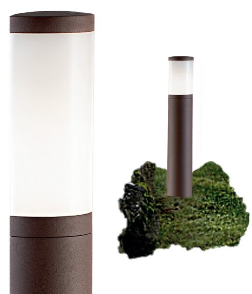 Lampioncino esterno sovil panama 826 36 e27 led alluminio corten lampada terra esterno - Sovil Illuminazione