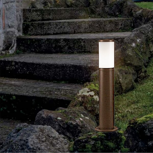 Lampioncino esterno sovil panama 826 36 e27 led alluminio corten lampada terra esterno - Sovil Illuminazione