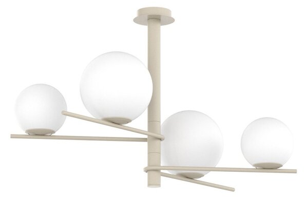 Plafoniera moderna top light boomerang 1200 4 e27 led lampada soffitto sfere vetro - Top Light